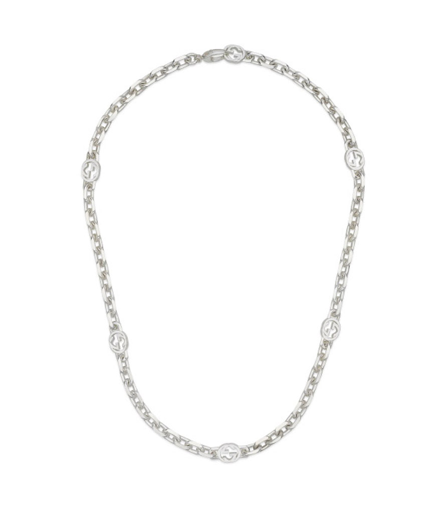 Gucci "Interlocking G" Sterling Silver Necklace