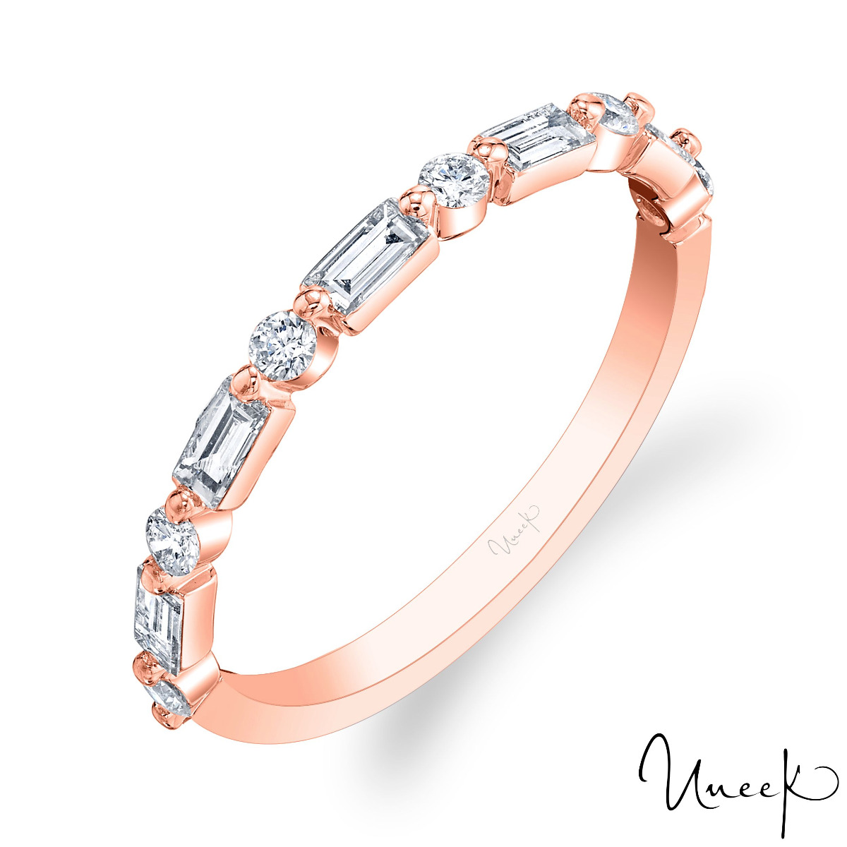 Uneek Stackable Diamond Ring in 14kt Rose Gold