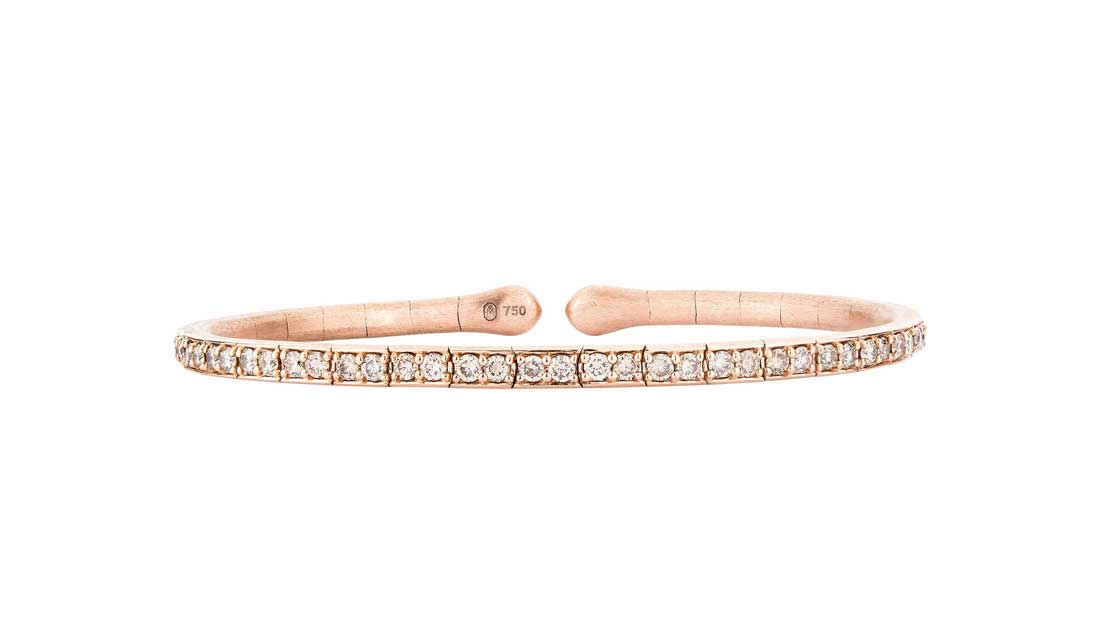 Etho Maria “My Etho” Diamond Cuff Bracelet In 18kt Rose Gold