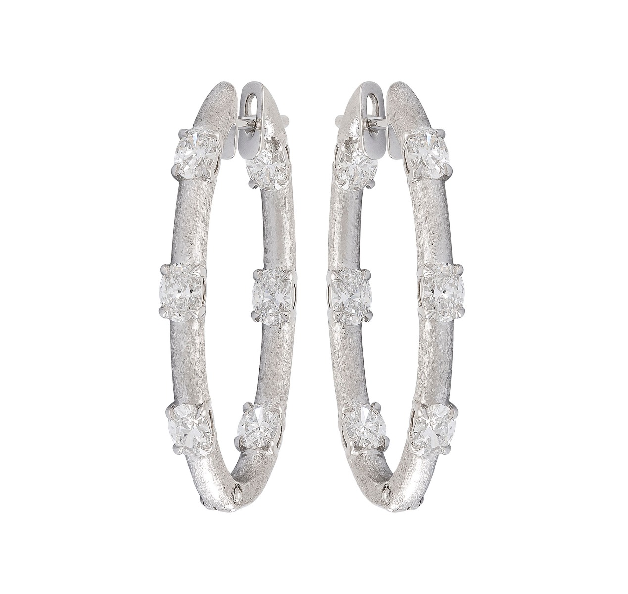 Etho Maria "Dolce" Diamond Hoop Earrings in 18kt White Gold