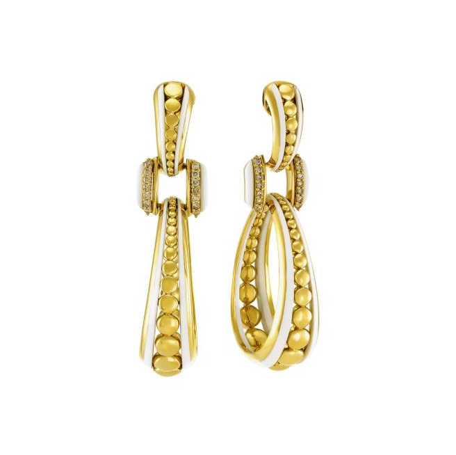 Etho Maria Diamond Drop Earrings in 18kt Yellow Gold