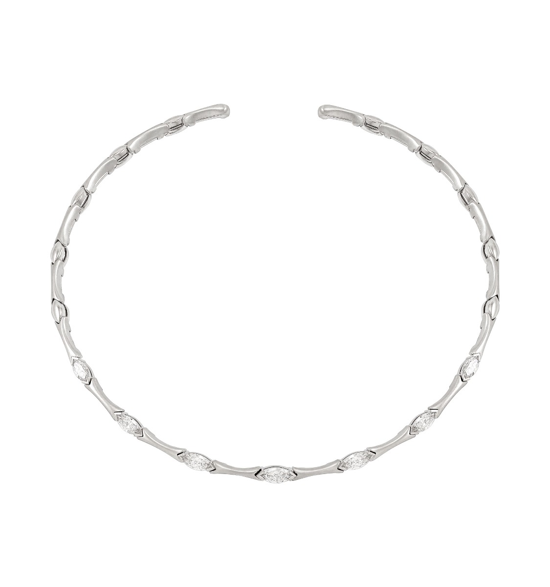 Marquise Diamond Choker Necklace in Gold & Platinum