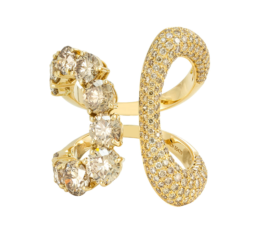 Etho Maria “Tsiki” Brown Diamond Ring in 18kt Yellow Gold