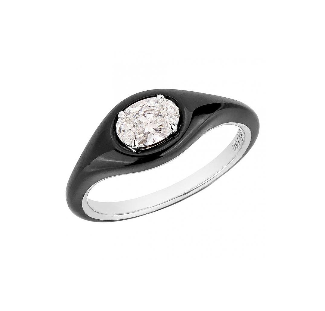 Etho Maria “Diamonds in Color” Diamond Evil Eye Ring in 18kt White Gold