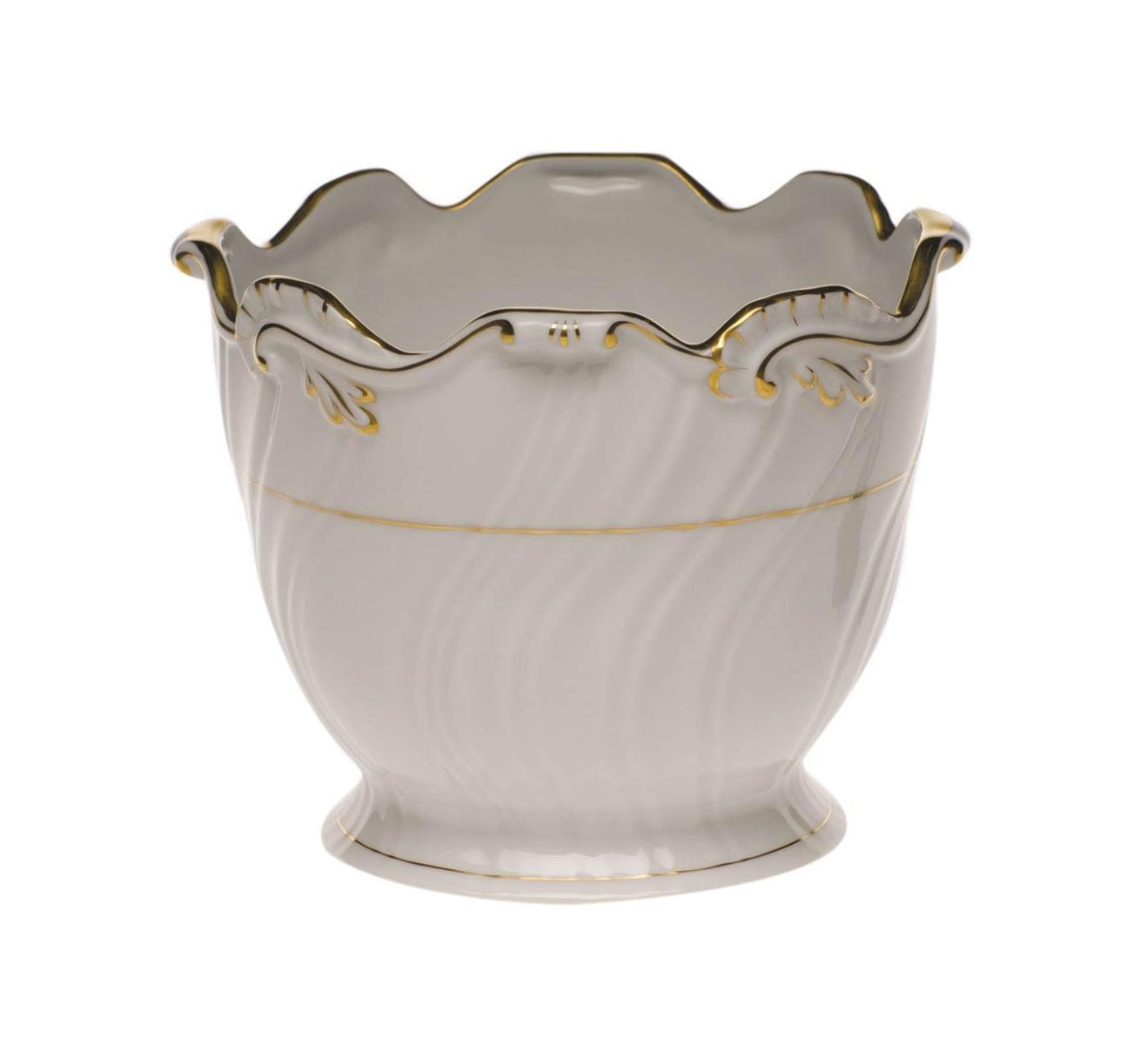 Ribbed Cachepot - Golden Edge