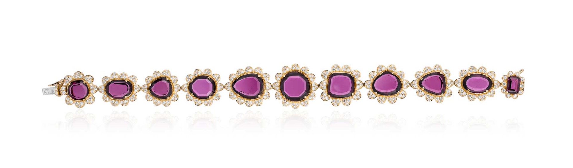 Goshwara "G-One" Purple Garnet and Diamond Bracelet