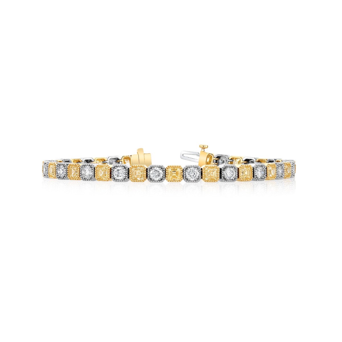 Louis Anthony Jewelers White & Yellow Diamond Platinum Bracelet