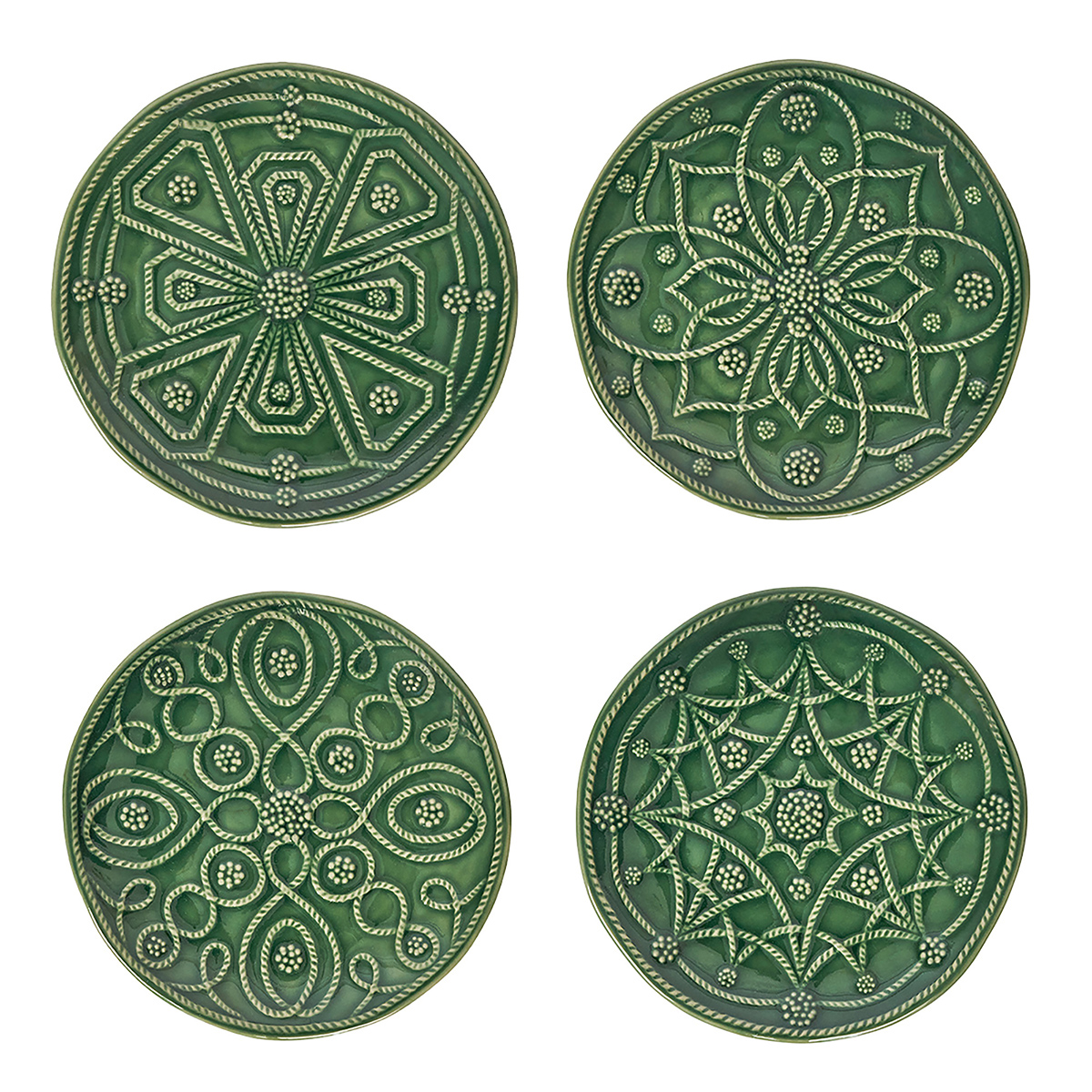 Side/Cocktail Plate Assorted Set/4 - Basil 
