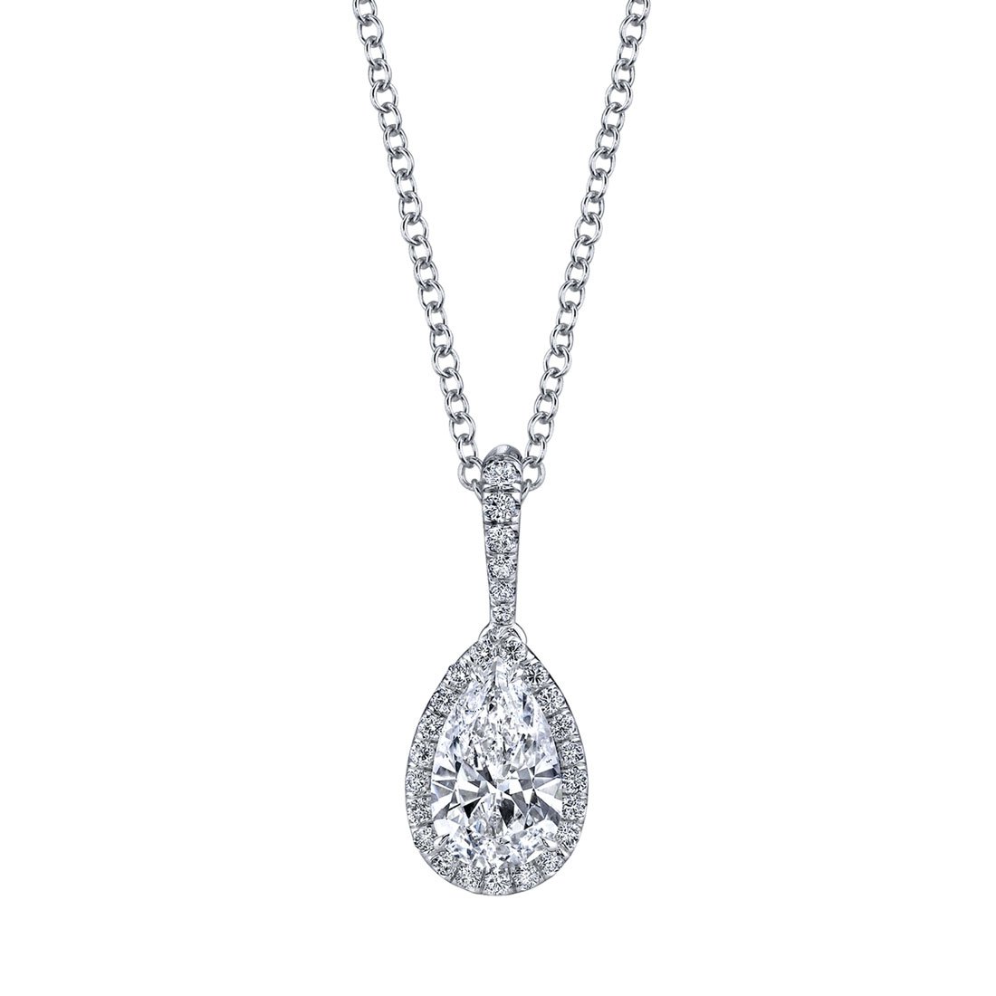 Louis Anthony Jewelers Pear-Shaped Diamond By The Yard Pendant Platinum Necklace