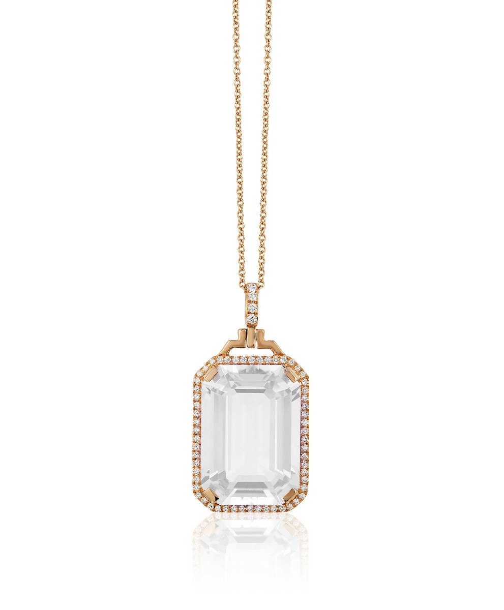 Goshwara "Gossip" Moon Quartz Pendant Necklace In 18kt Yellow Gold