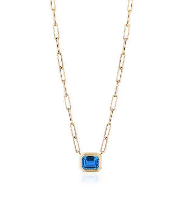 Goshwara "Manhattan" Topaz Pendant Necklace In 18kt Yellow Gold