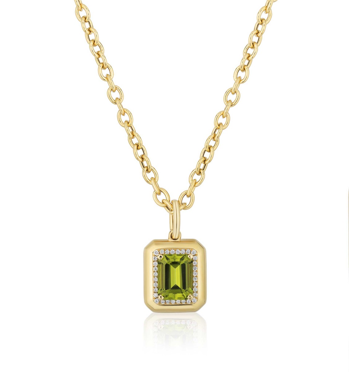 Goshwara Limited Edition Peridot & Diamond Stud Earrings In 18kt Yellow Gold