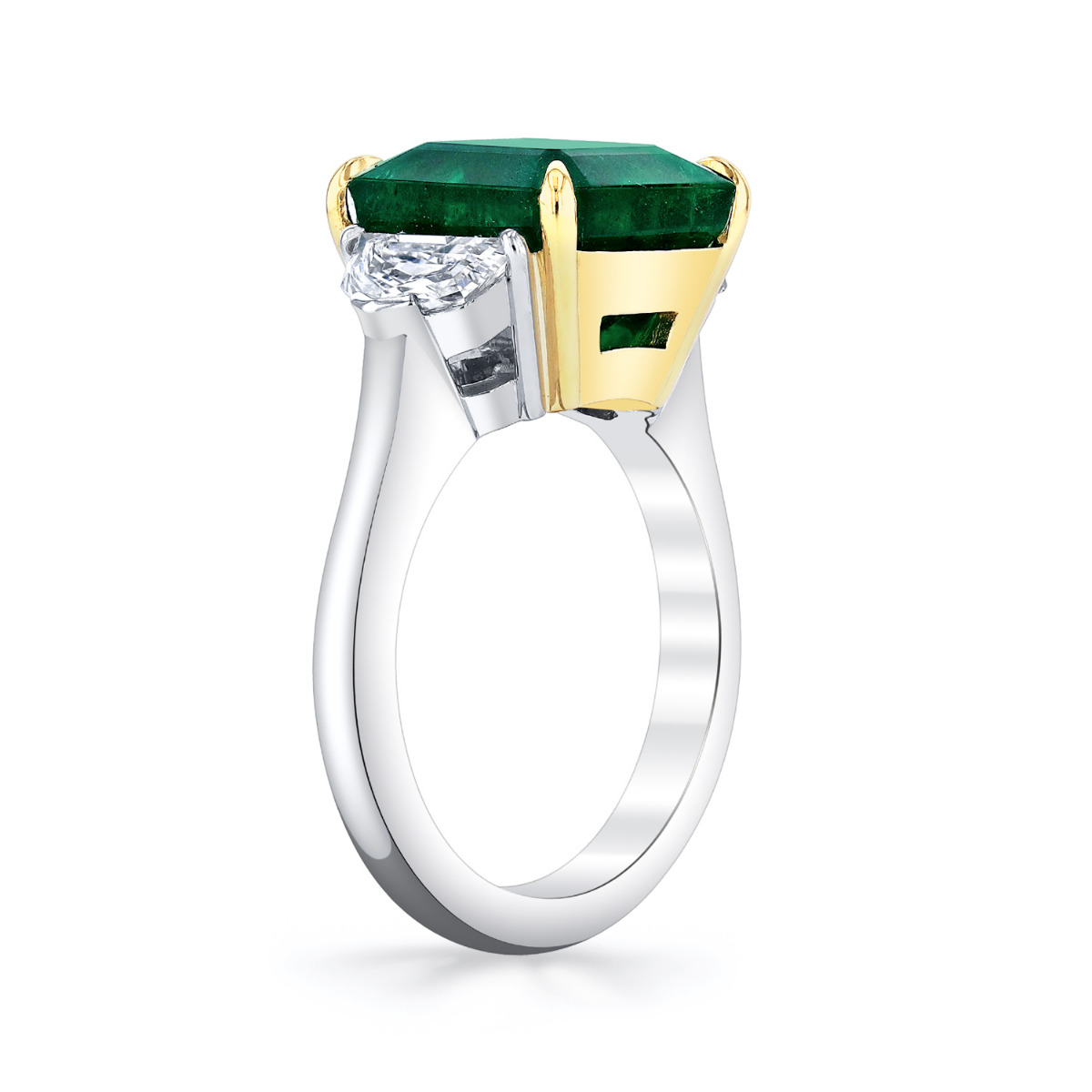 Louis Anthony Jewelers Emerald and Diamond Platinum Ring