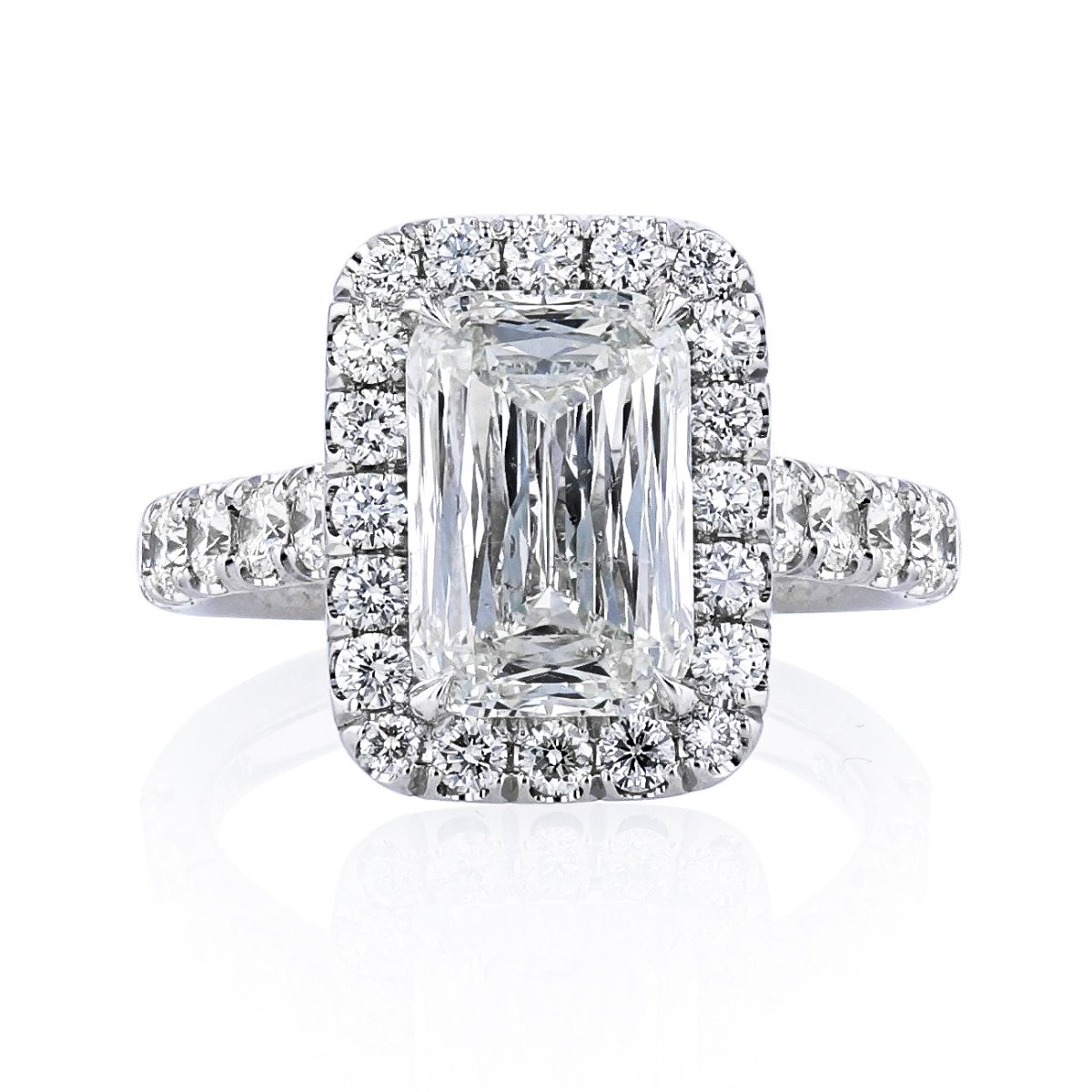 Louis Anthony Jewelers Cushion-Cut Diamond Platinum Ring 