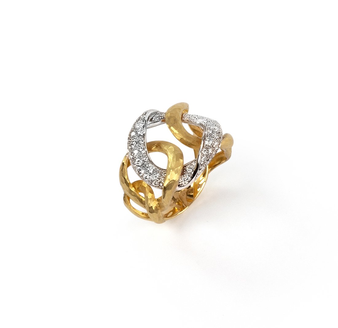 Vendorafa Diamond Ring In 18kt Yellow Gold