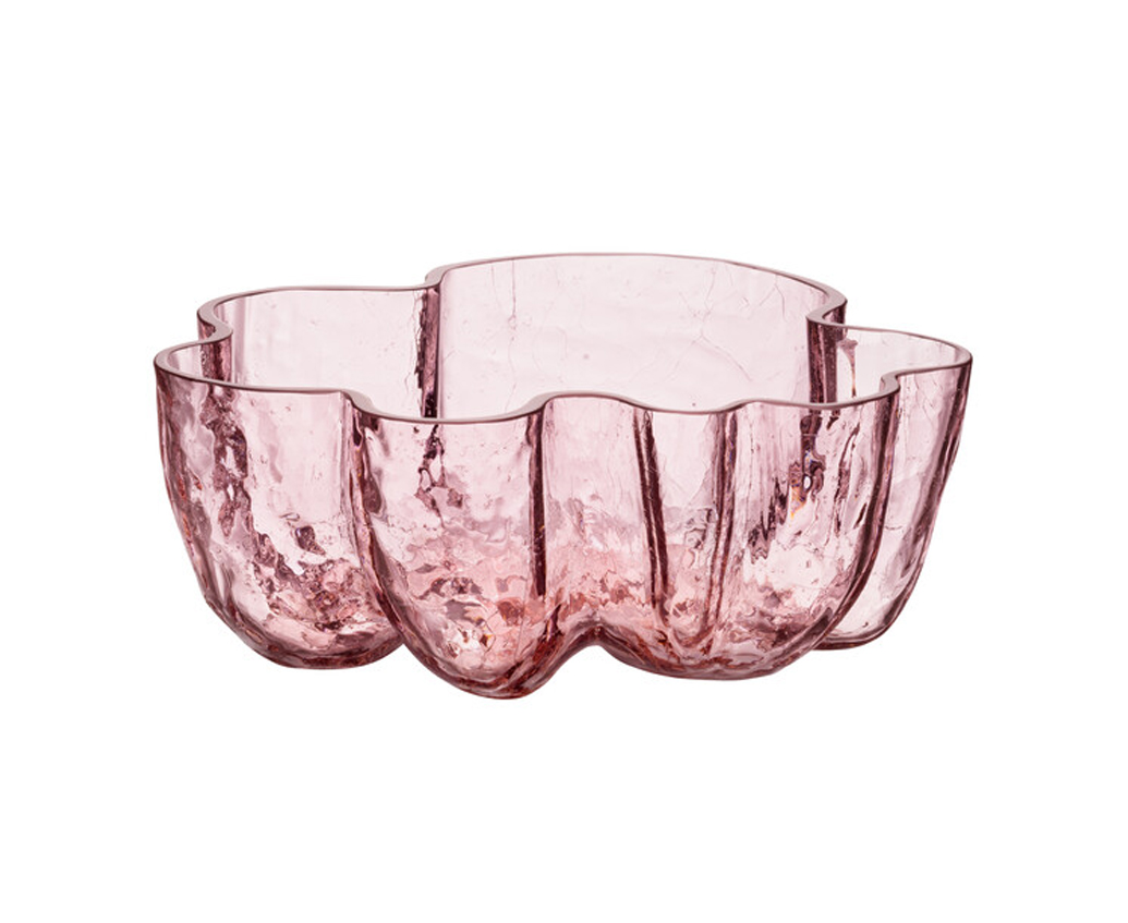 Kosta Boda Crackle Bowl, Pink