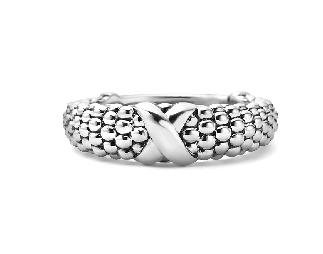"Embrace" Beaded X Ring, (7)