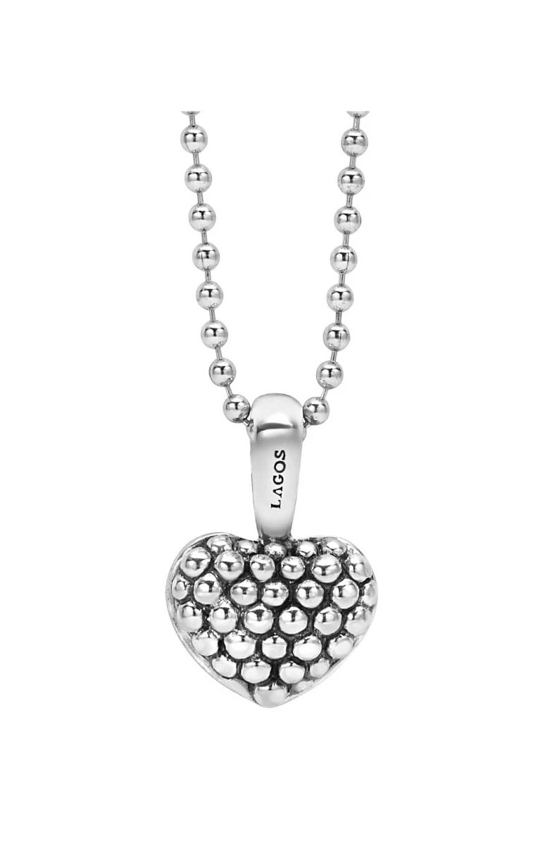 "Signature Caviar" Beaded Heart Necklace 