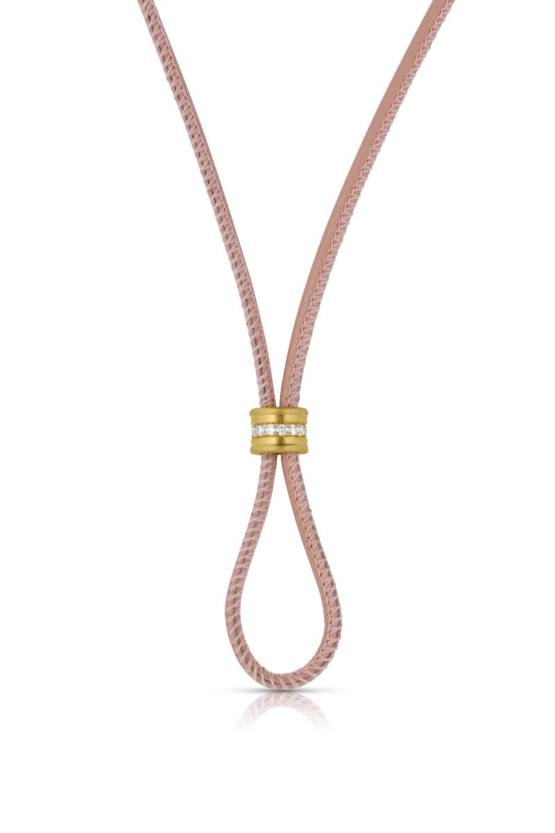 Leather Cord with Diamond Slider - All Colors - Leigh Maxwell Jewelry