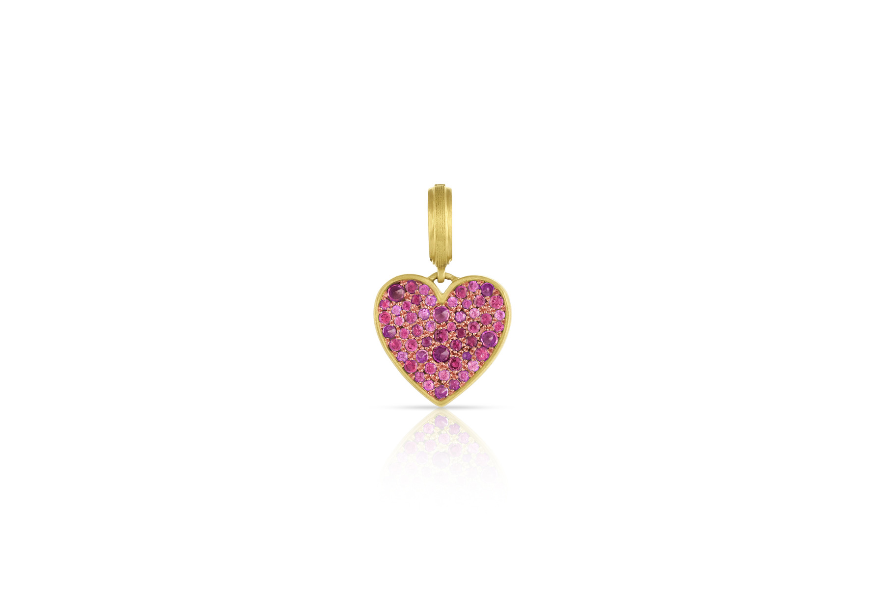 Small Heart Pendant - Pink Sapphire - Leigh Maxwell Jewelry