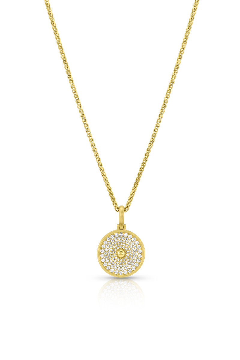 Amani Small Pavé Disk Pendant - Diamond