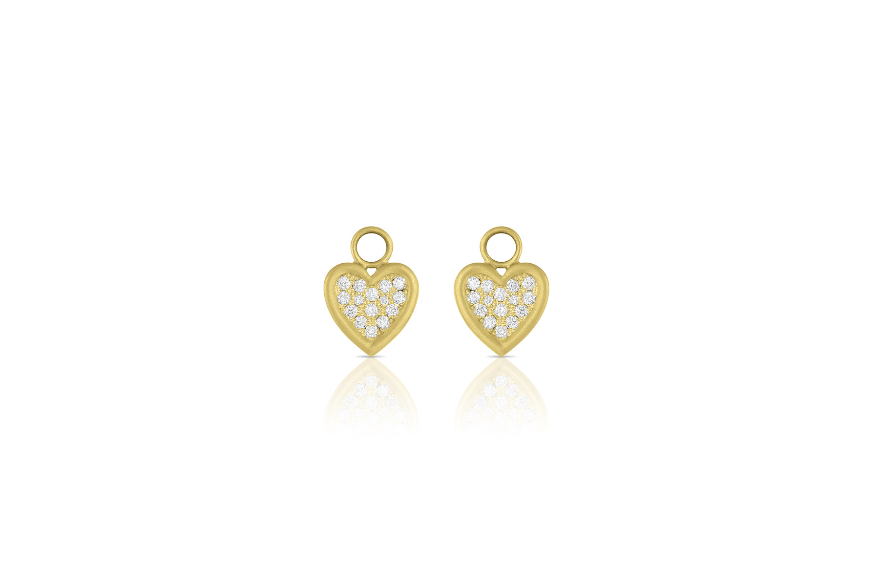 Heart Earring Charms - Diamond - Leigh Maxwell Jewelry