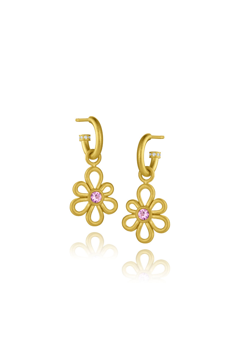 Flora Earring Charms - Purple Sapphire - Leigh Maxwell Jewelry