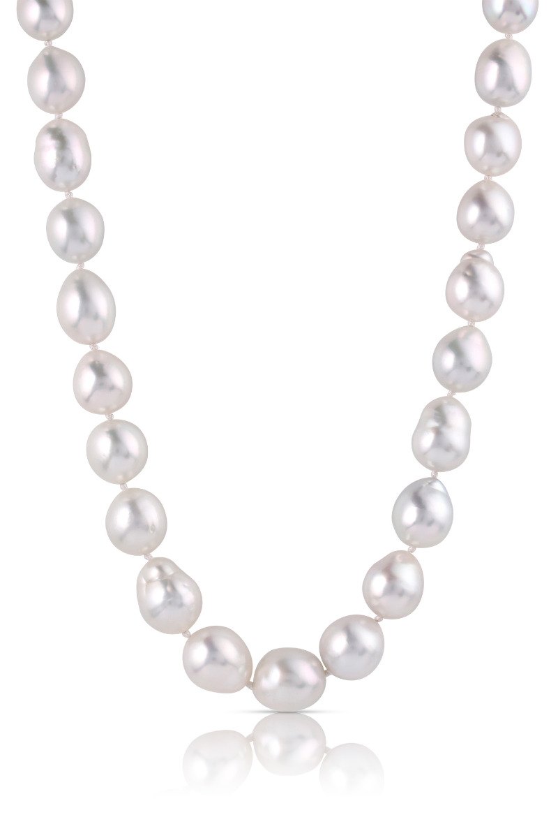 Knotted South Seas Pearl Strand with Diamond Accent