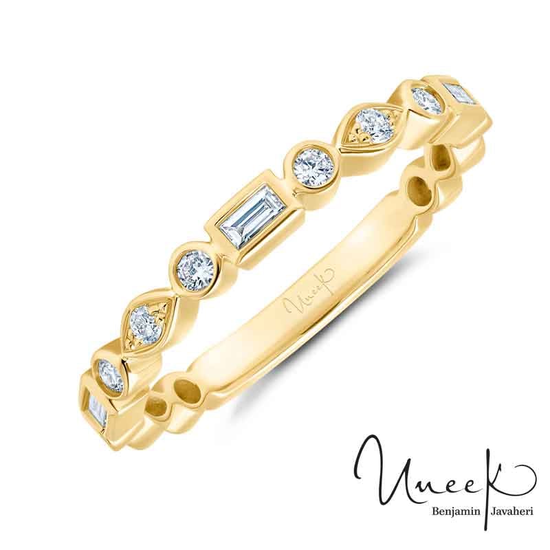 Uneek Stackable Diamond Ring in 14kt Yellow Gold