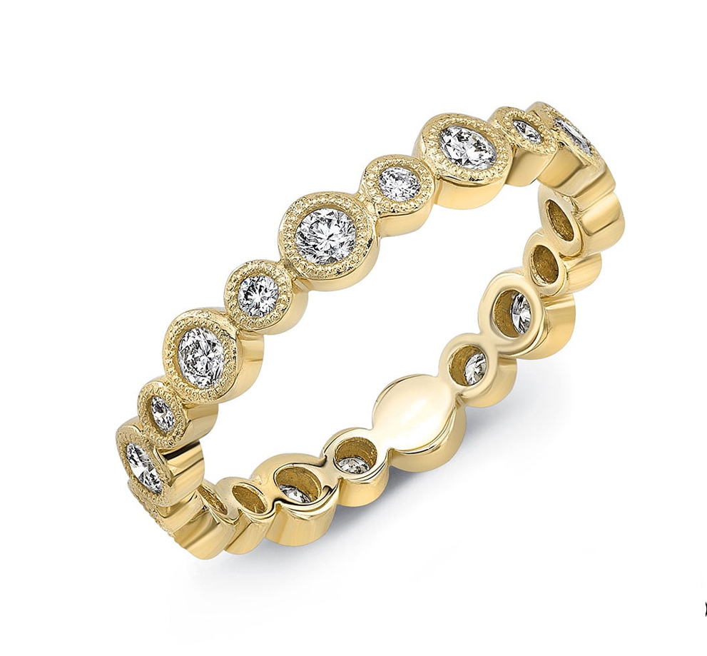 "Sierra Bonita II" Stackable Diamond Band in 14kt Yellow Gold
