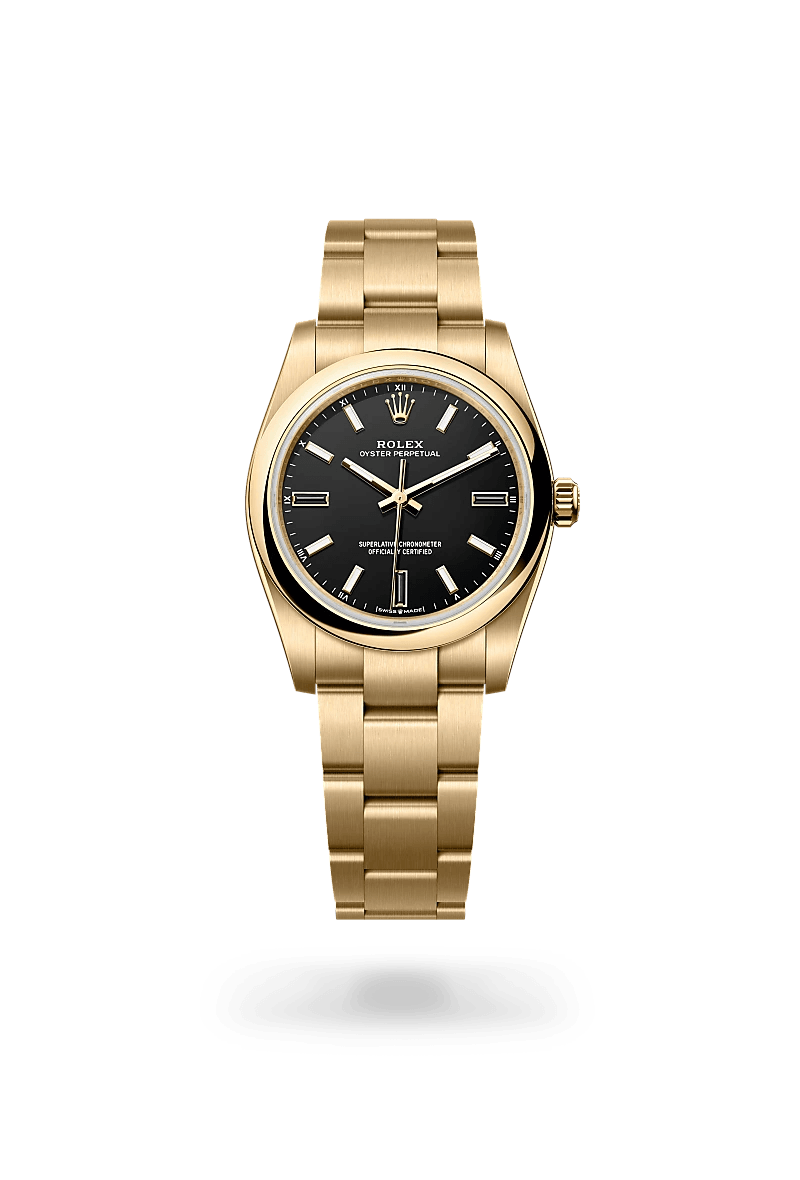 Rolex Oyster Perpetual 34 in 18 ct yellow gold