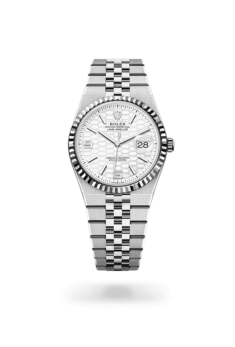 Rolex Land-Dweller 36 in White Rolesor - combination of Oystersteel and white gold