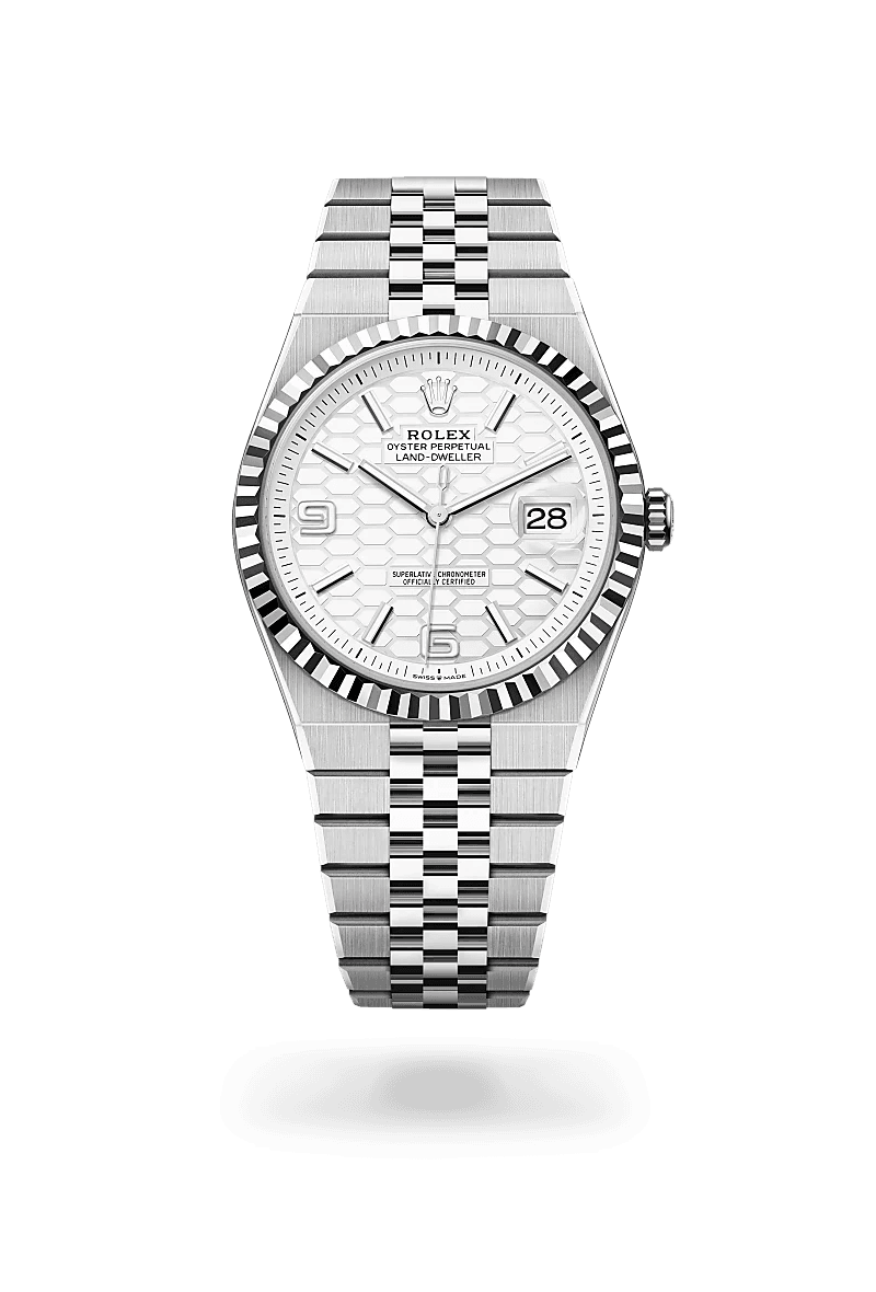 Rolex Land-Dweller 40 in White Rolesor - combination of Oystersteel and white gold