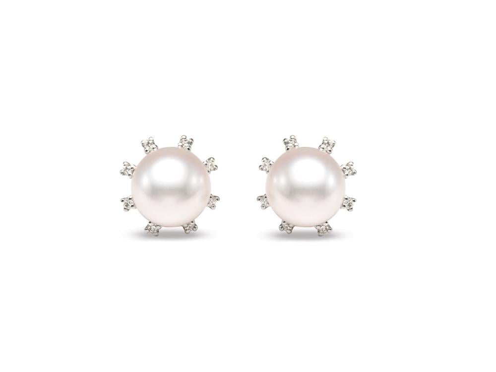 Mastoloni Starburst Pearl & Diamond Earrings
