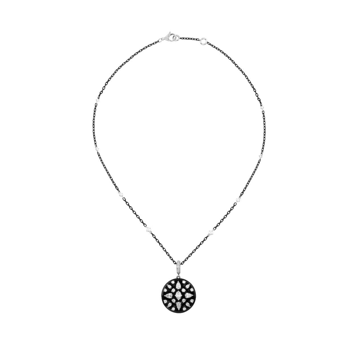 Mariani Mandella Black Diamond Necklace in 18kt White Gold
