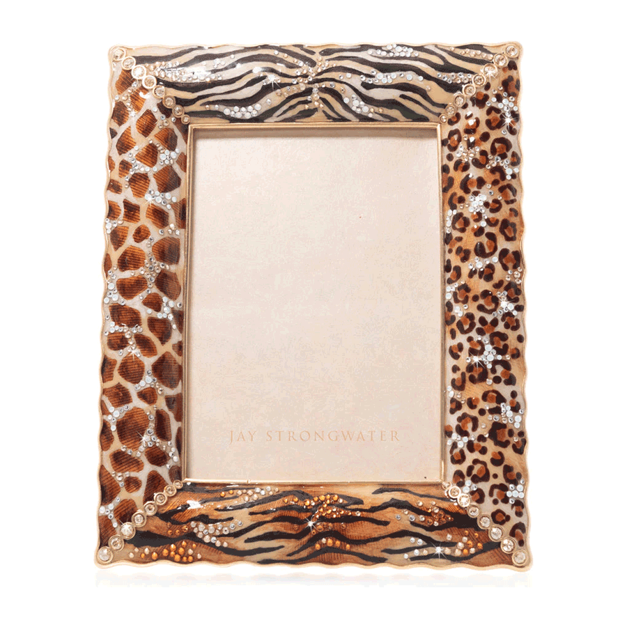 Jay Strongwater Demi Mixed Animal Print 5" x 7" Frame - Jungle 
