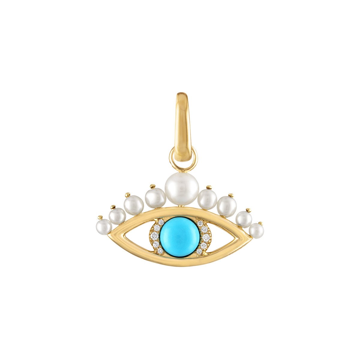 Eden Presley "Mantra" Protect Yourself Diamond, Pearl & Turquoise Pendant