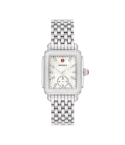 Michele Watches Deco Mid Diamond Stainless Steel Watch - 31mm