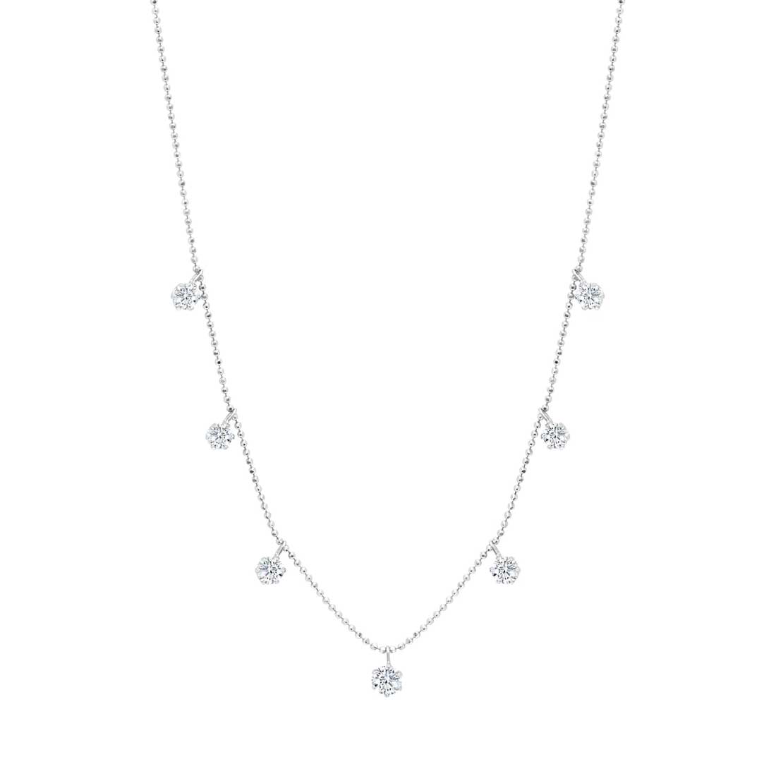 Graziela Gems Women's Medium Floating Diamond Necklace in 18kt White Gold