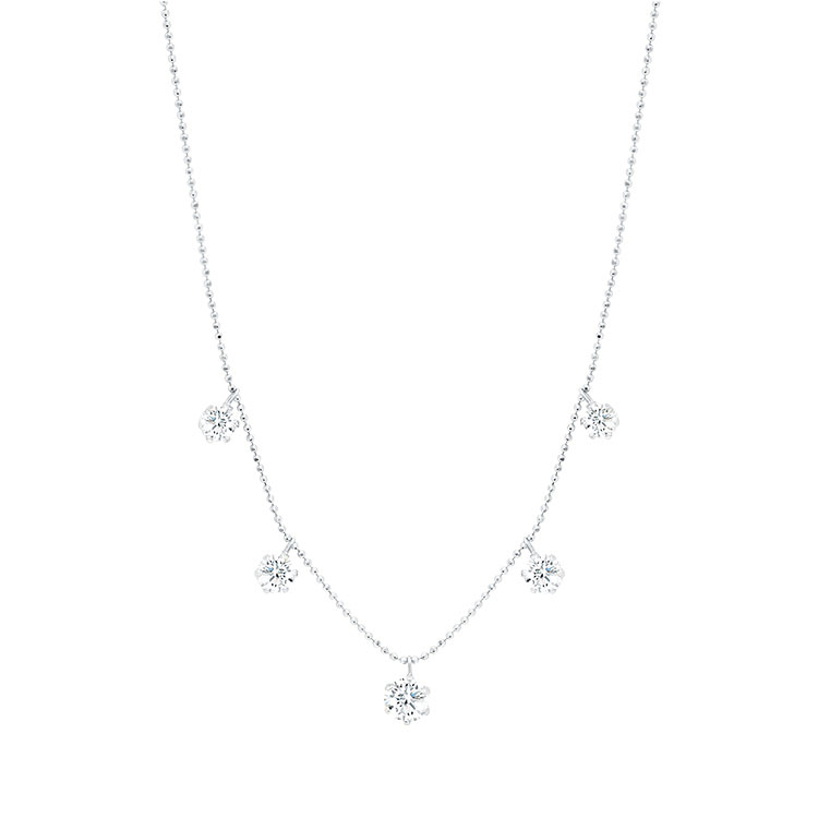 Graziela Gems Large Floating Diamond Necklace in 18kt White Gold