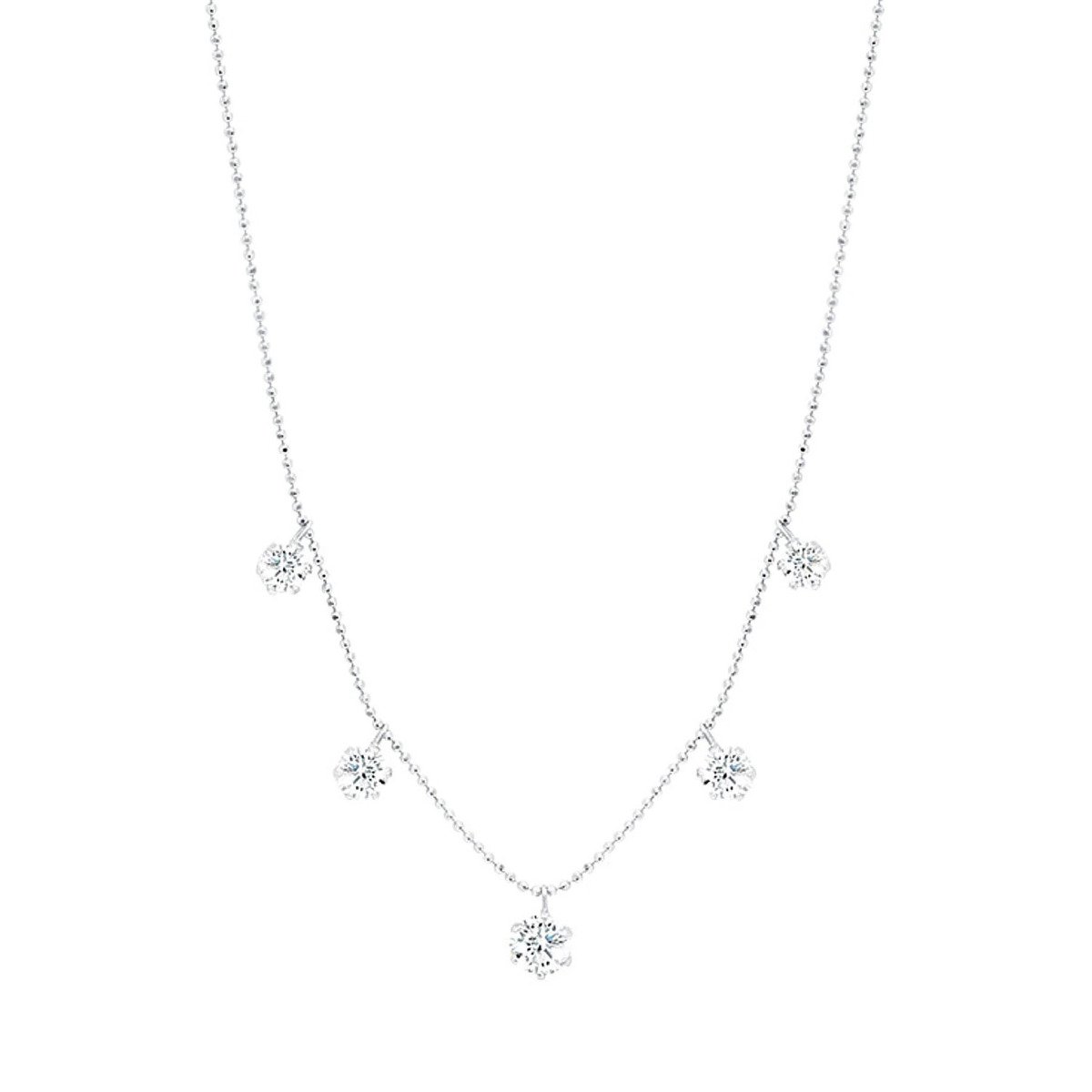 Graziela Gems Floating Large Diamond Necklace in 18kt White Gold