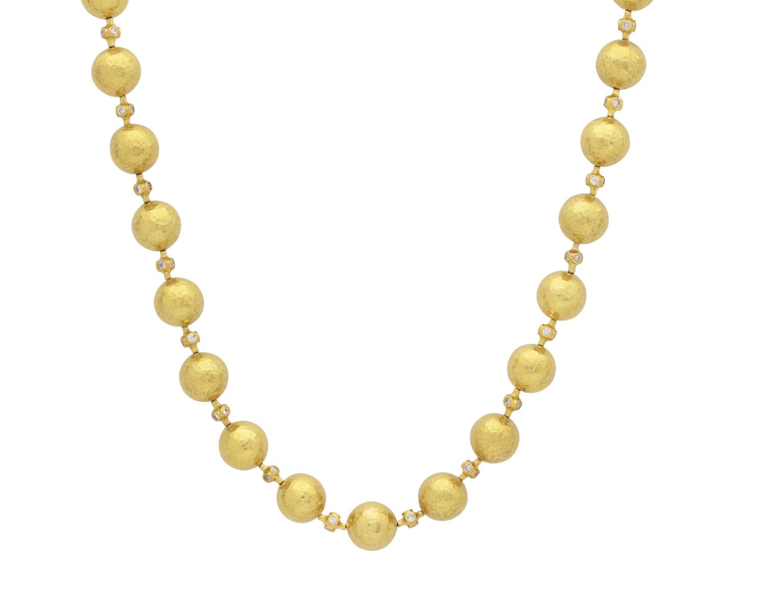 Gurhan Spell Gold Single Strand Short Diamond Necklace