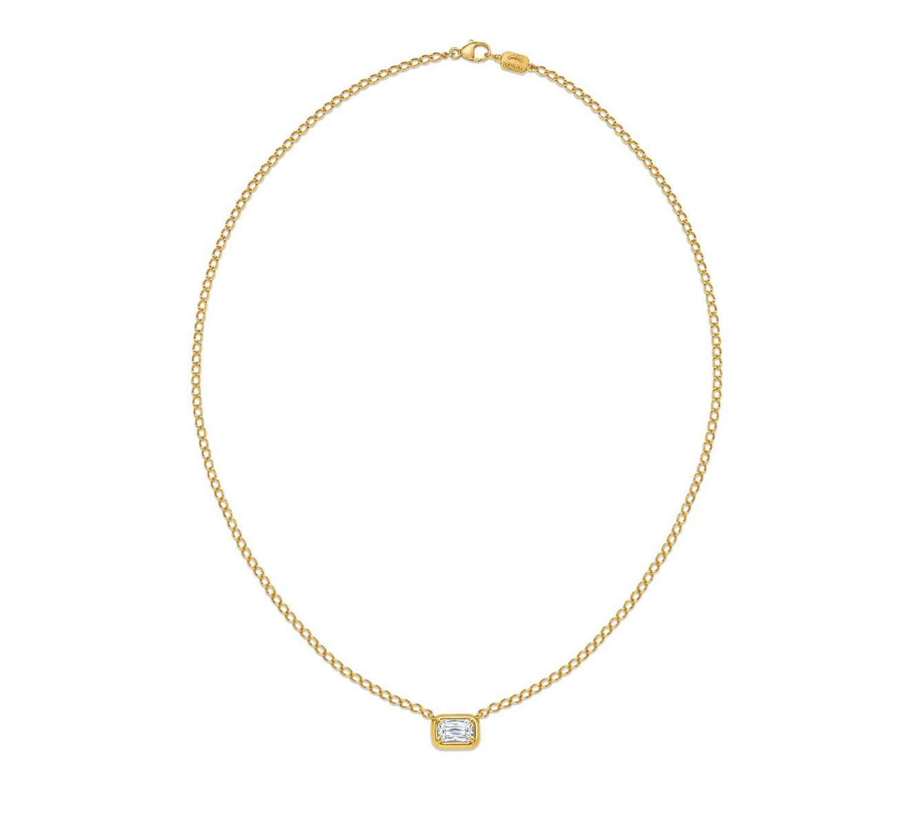 ASHOKA® Pendant Necklace with a Bezel-Set Diamond in 18kt Yellow Gold
