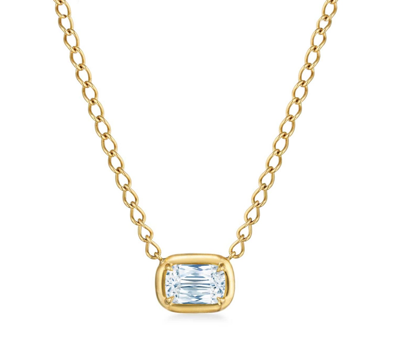 ASHOKA® Pendant Necklace with a Bezel-Set Diamond in 18kt Yellow Gold
