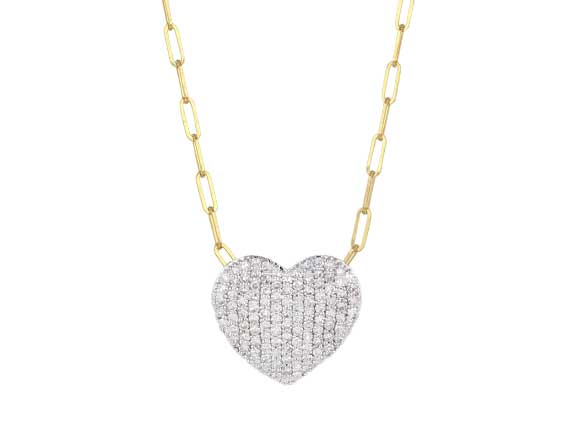 Phillips House "Affair" Infinity 14kt Yellow Gold Medium Diamond Heart Necklace