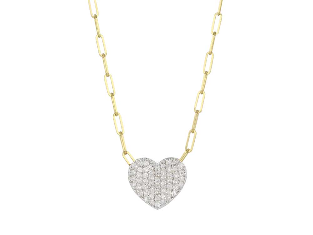 Phillips House "Affair" Infinity 14kt Yellow Gold Mini Diamond Heart Necklace