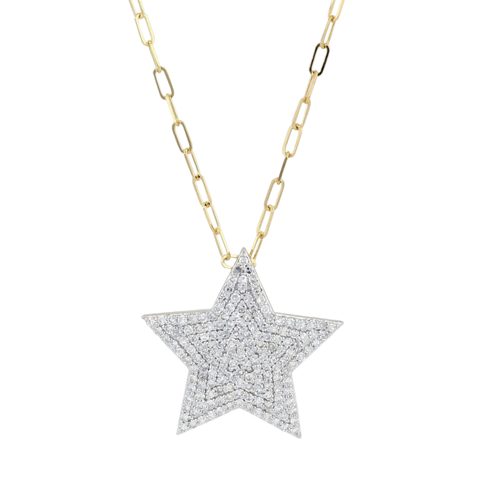 Phillips House "Affair" Infinity 14kt Yellow Gold Extra Large Diamond Star Necklace