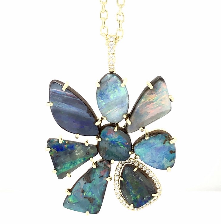 Gemma Boulder Opal Flower Necklace