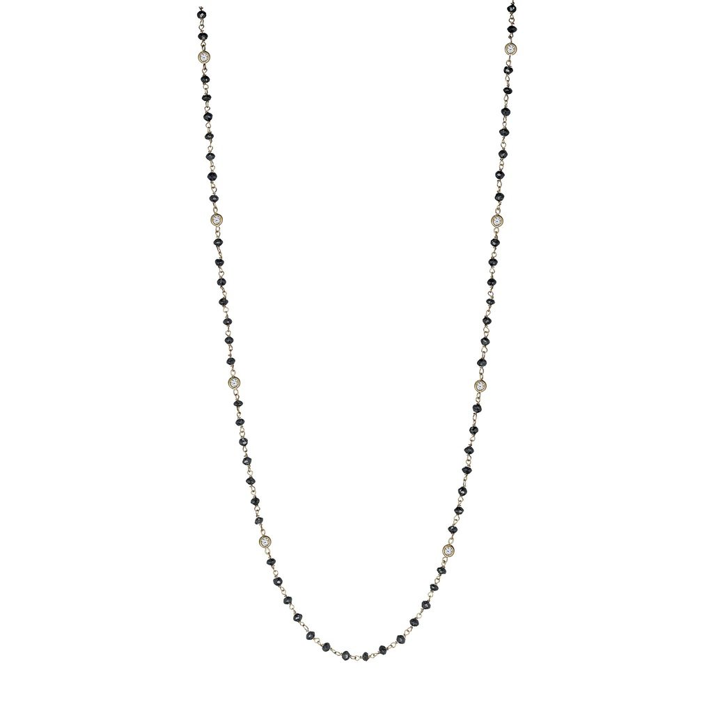Penny Preville Black Diamond Bead Chain in 18kt Green Gold