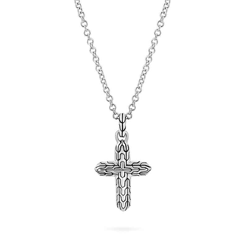 John Hardy "Classic Chain" Sterling Silver Cross Pendant Necklace